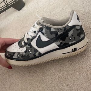 Nike Air force black and white camo sneakers